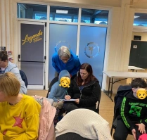 Natalie with parent and child