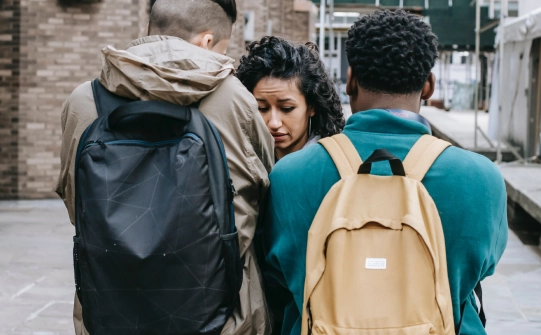 Woman in intimidating situation