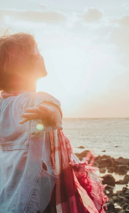 Lady outside in sunshine