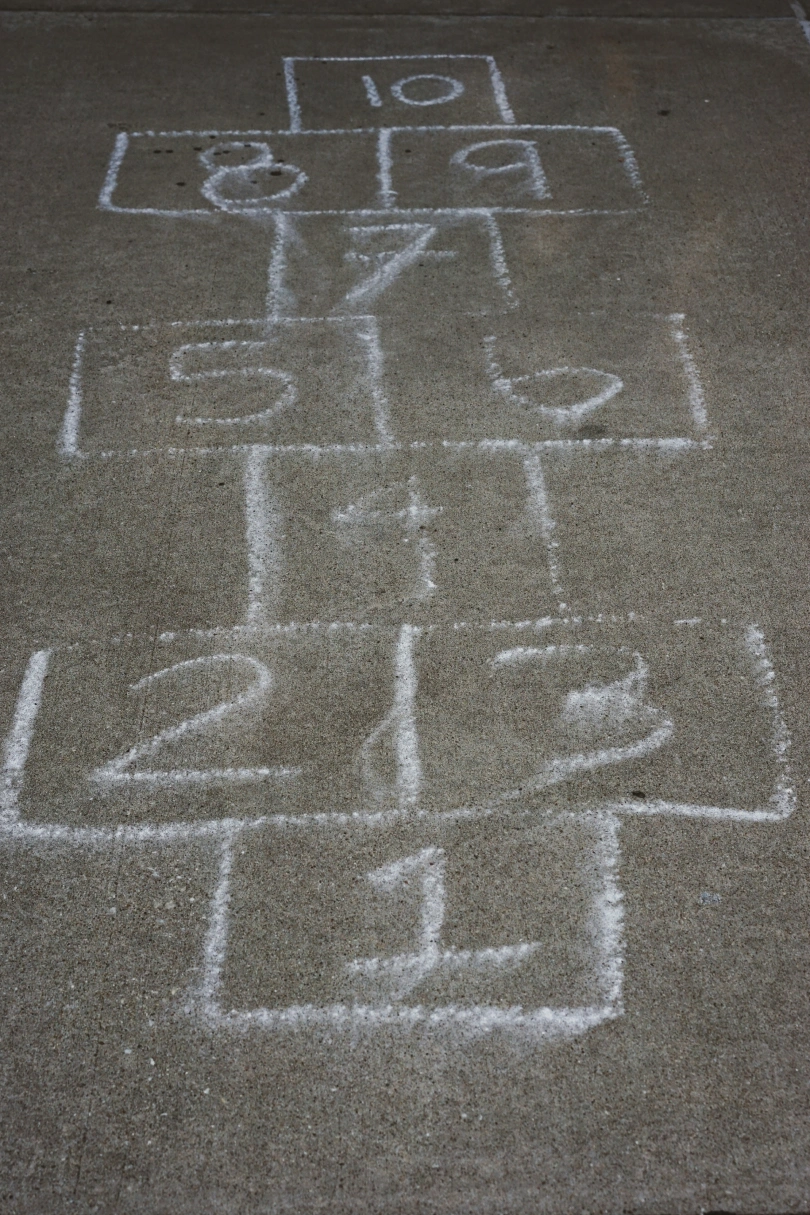 Hopscotch on pavement